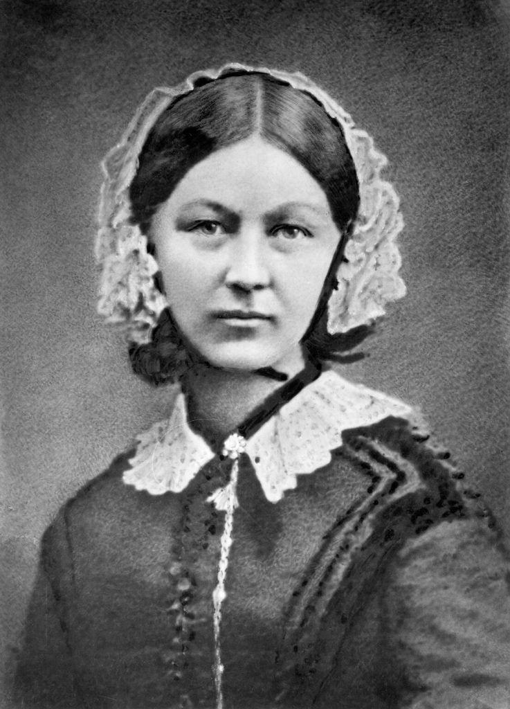 “Florence Nightingale (H Hering NPG x82368).jpg” by Henry Hering (1814-1893) is in the Public Domain Photo of Florence Nightingale