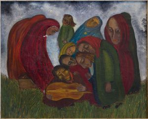 “Mourning,_Lette_Valeska.jpg” by Lette Valeska is licensed under CC BY-SA 3.0 Image showing "Mourning" painting by Lette Valeska