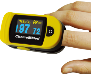 “OxyWatch_C20_Pulse_Oximeter.png” by Thinkpaul is licensed under CC BY-SA 3.0 Photo showing a Portable Pulse Oximeter
