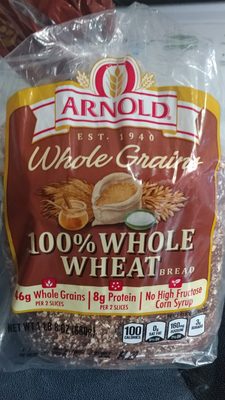 “front_en.3.400.jpg” by openfoodfacts-contributors is licensed under CC BY-SA 3.0 Image showing Arnold brand Whole Grain, Whole Wheat Bread