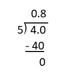 dividing 5 into 4