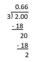 dividing 2 by 3