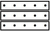 an array of 3 by 5 with boxes around the rows