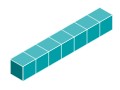 seven unit pieces joined to make one long strip