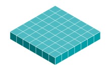 seven longs joined to make one seven by seven square piece
