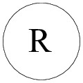 circle with a capital R inside
