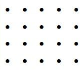an array of 4 by 5 dots