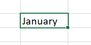 Excel book with January writing in it