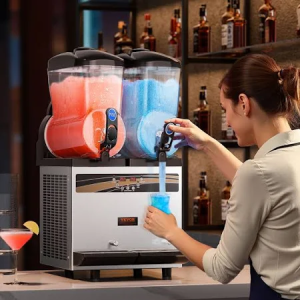 Image 11.3.3 An employee dispensing a beverage from a machine.