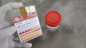 A chemical sanitizing test kit