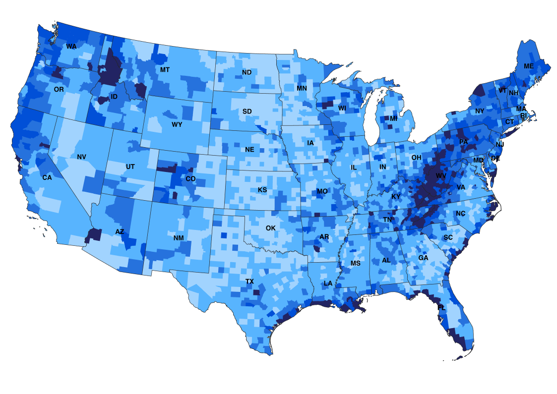 Image of the United States' Flood zones