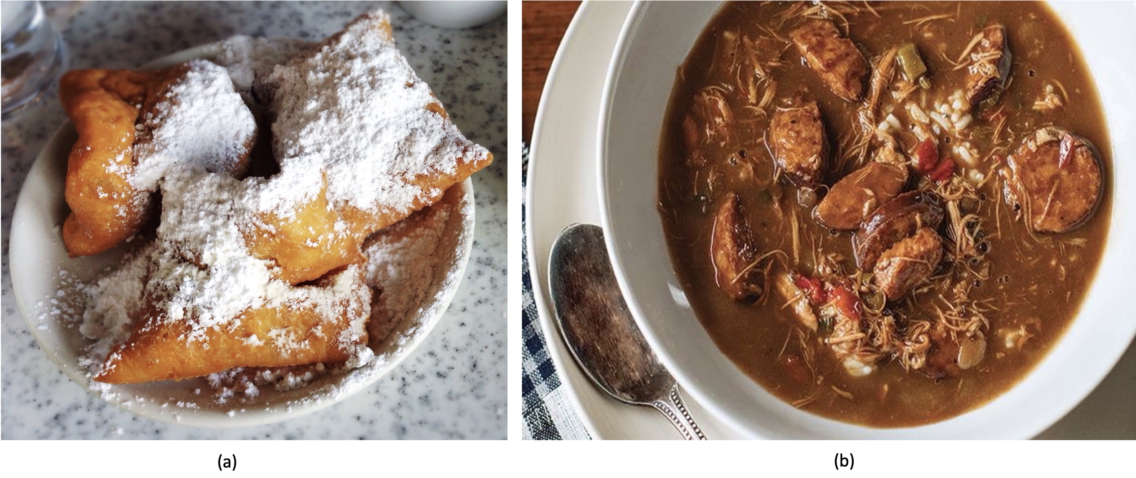 Beignets from the famous Café du Monde and Chicken and Sausage Gumbo both contain the protein gluten.