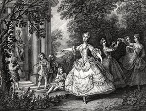 An engraving of Mademoiselle Salle