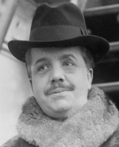 A black and white photograph of Sergei Diaghilev