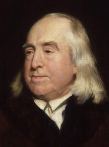 A portrait of Sir Jeremy Bentham.