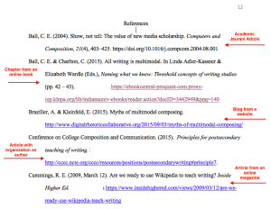 a sample reference page