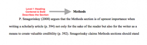 a sample of level heading in a paper