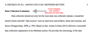 a sample of level 2 heading in a paper