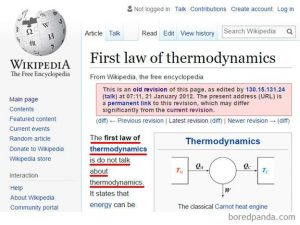 sample entry in Wikipedia showing layout