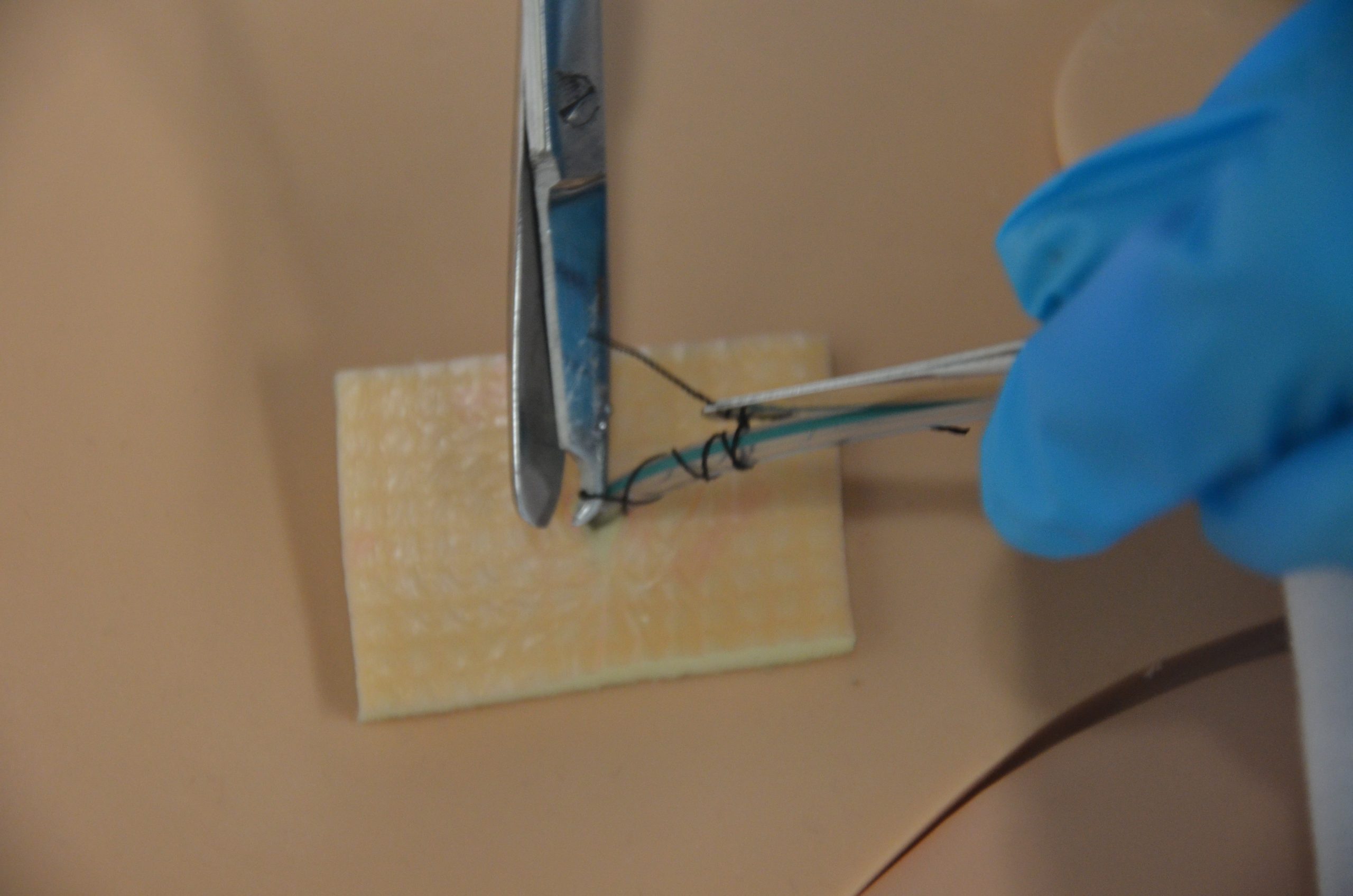 Snip beneath the suture knot 