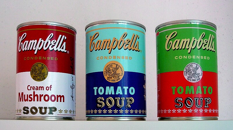 3 cans of Andy Warhol Special edition Campbell's soup
