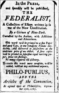 Advertisement for The Federalist papers.