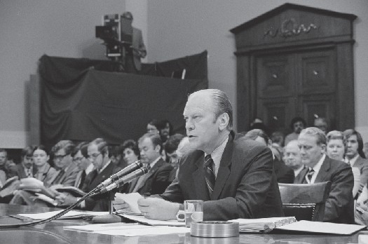 Gerald Ford speaking in the House of Representatives.