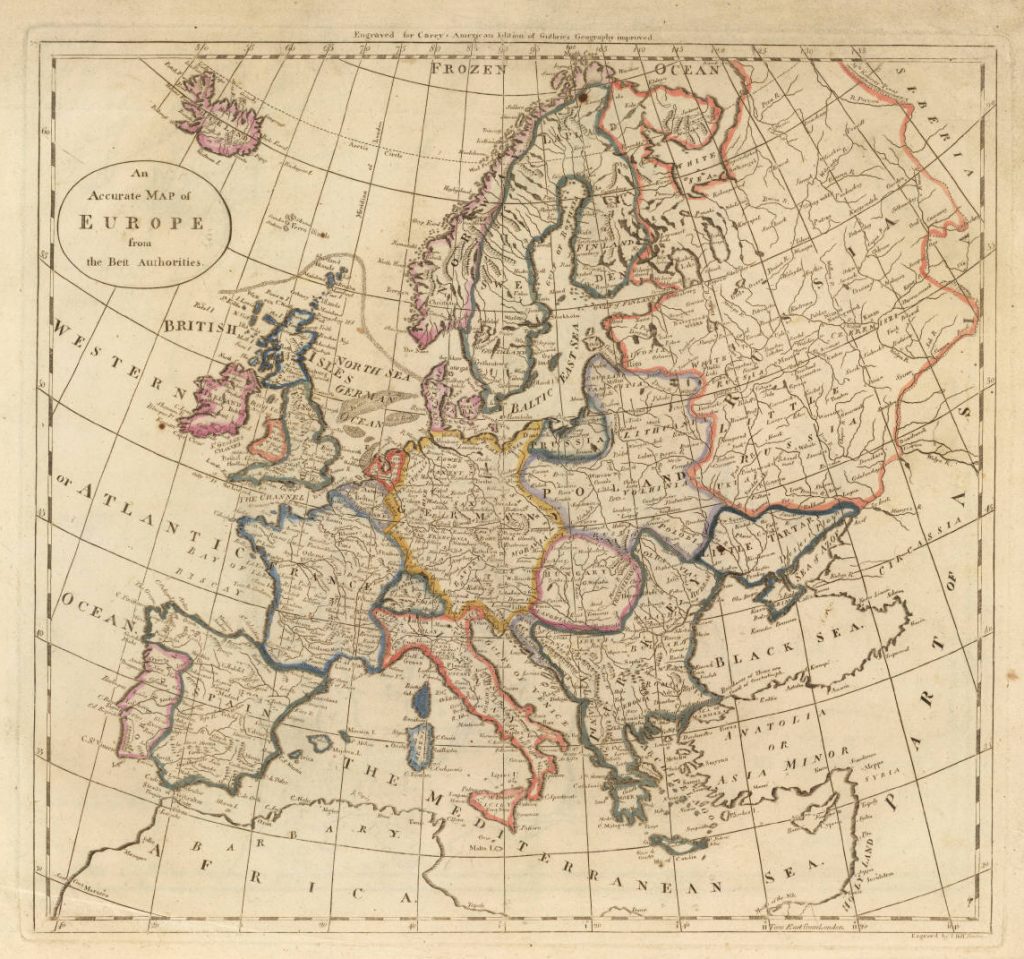 Map of the Spanish empire at its greatest extend in 1790 Stock