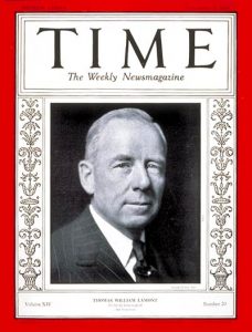 Cover of Time Magazine with photographic portrait of Thomas W. Lamont