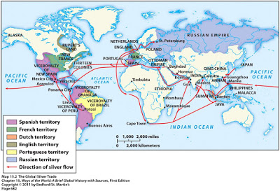 Map showing the Transatlantic Slave Trade