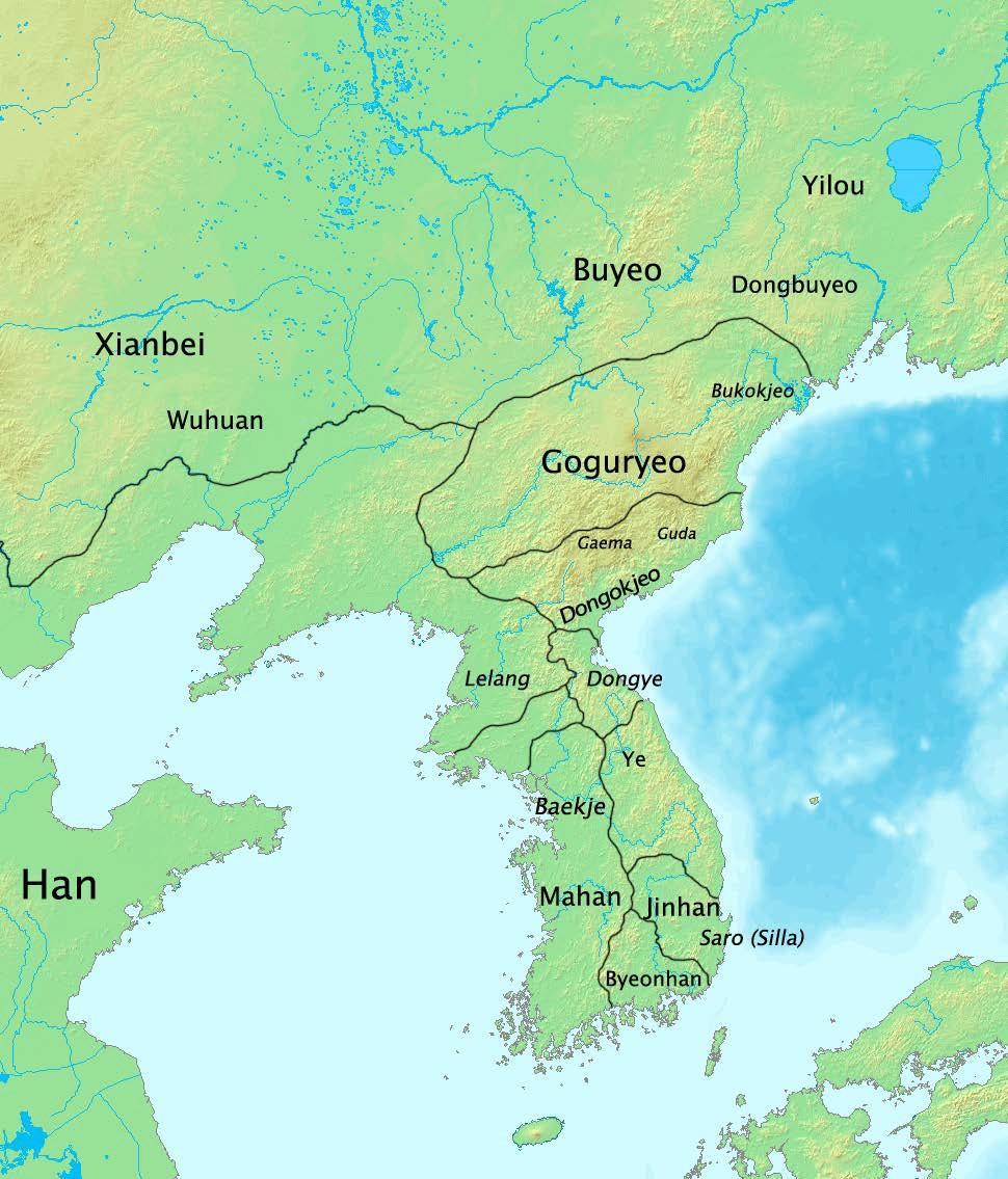 A map of Korea during the early historical period
