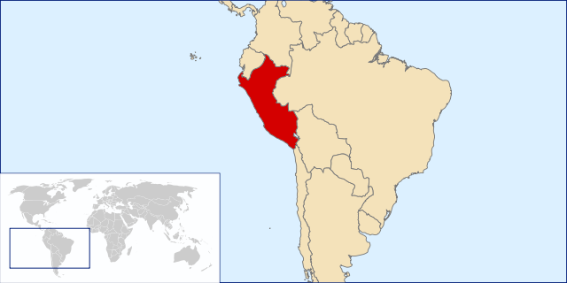The location of Peru on a map
