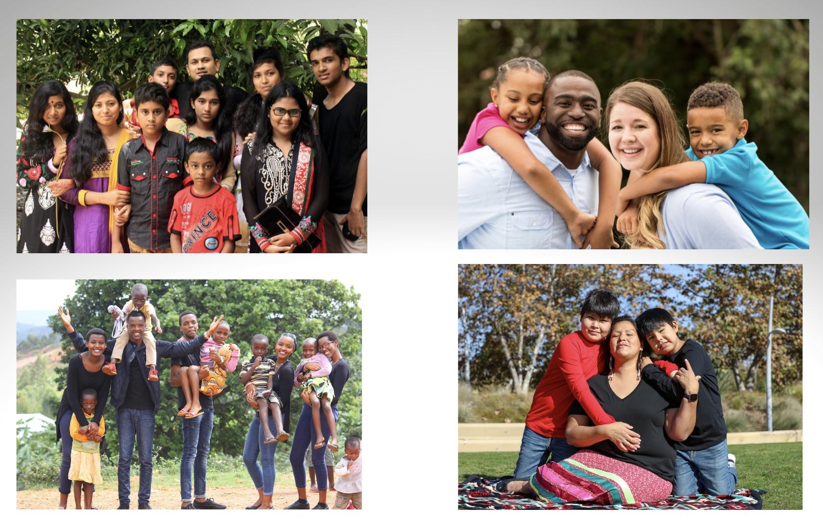 Four images of multicultural families