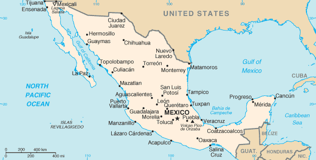 A map of Mexico