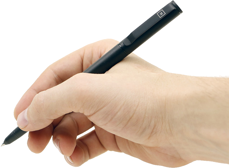 Hand holding tablet pen