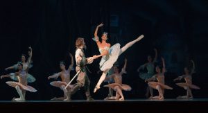 Dancers in a ballet performance.