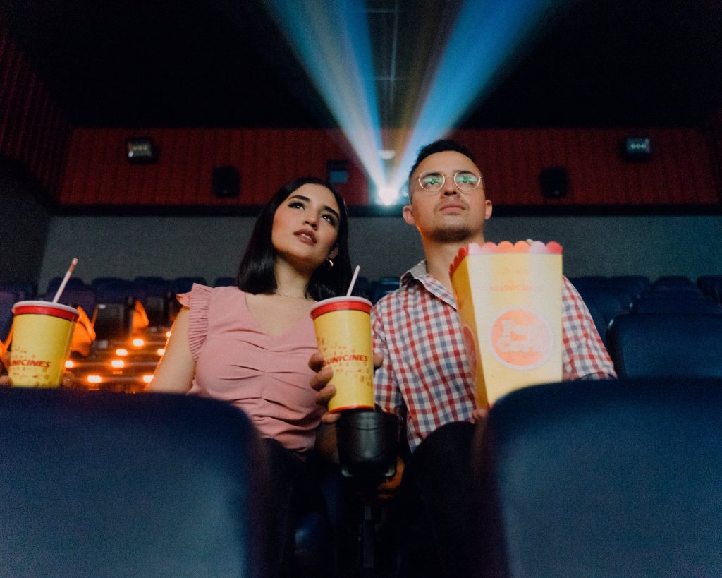 Couple at the movie theather