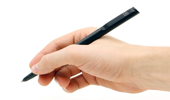 Hand holding tablet pen