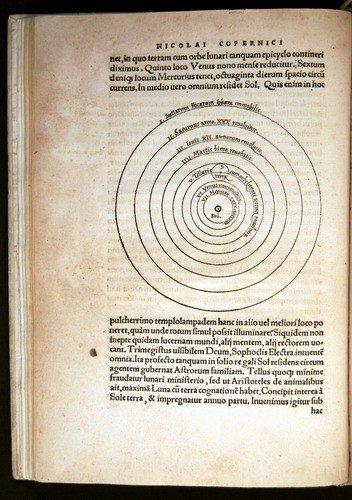 Heliocentric model printed in the book De revolutionibus orbium coelestium (On the Revolutions of the Heavenly Spheres)