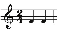 Duple meter in modern musical notation