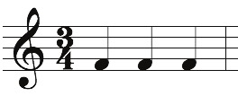 Triple meter in modern musical notation