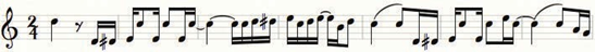 A row of sheet music