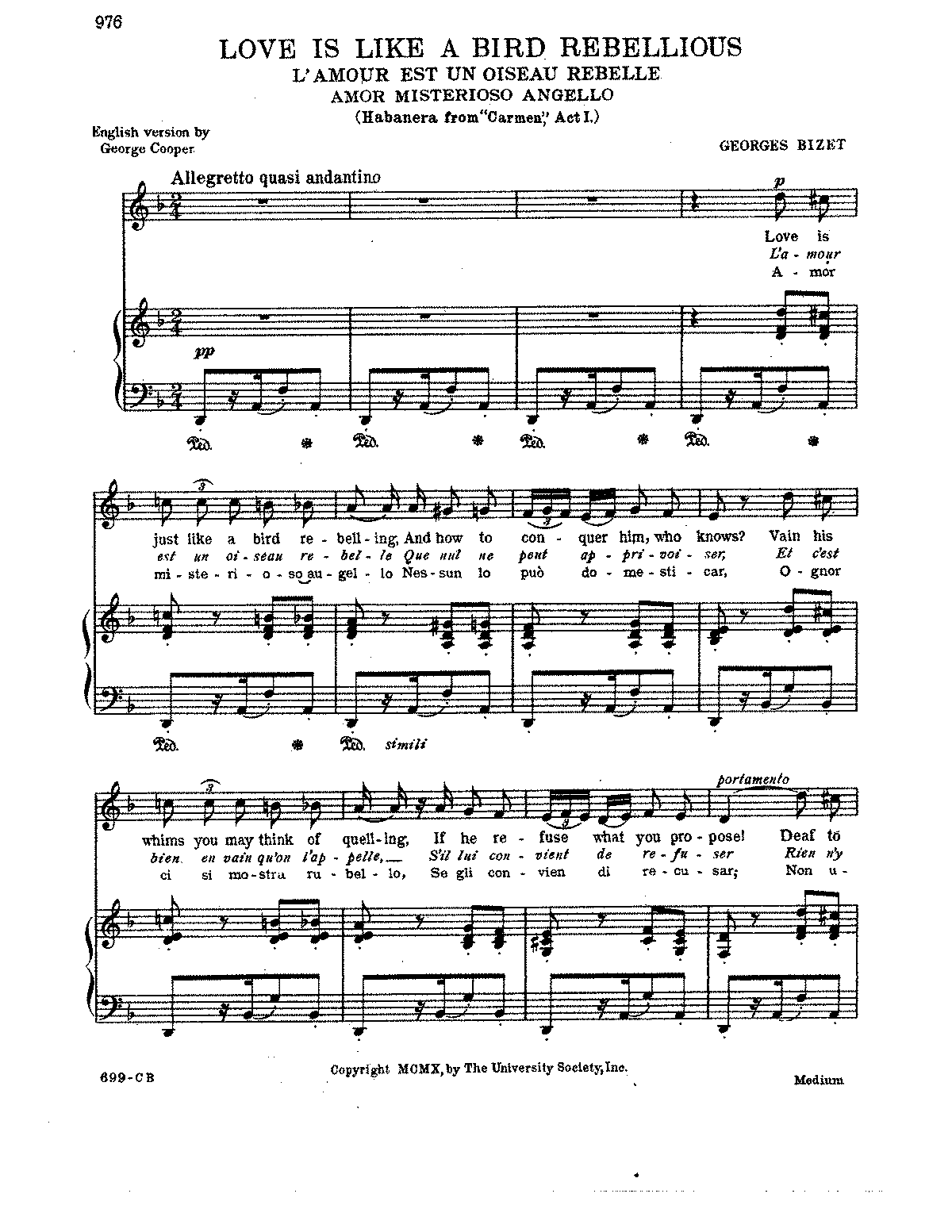 Page 976 from Carmen (complete vocal score, medium voice, D major)