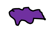 purple shrunken oval