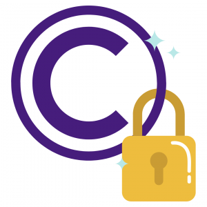 copyright logo with a lock