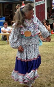 A Nativie American dancer at the New Orleans Jazz & Heritage Festival