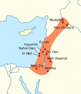 Map showing the Natufian Spread