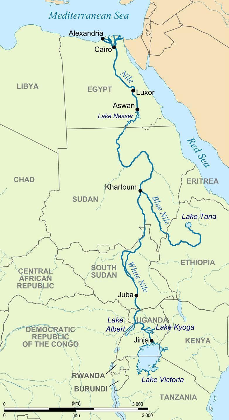 Map showing The Path of the Nile