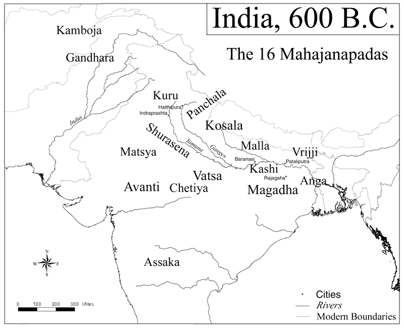 map of the Mahajanapadas