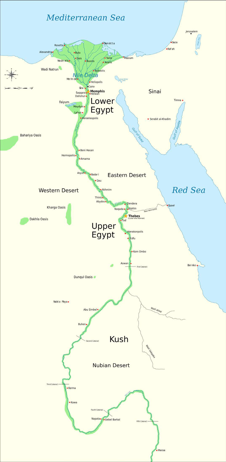 Map of Upper and Lower Egypt